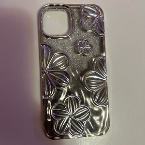 Silver Floral Phone Case